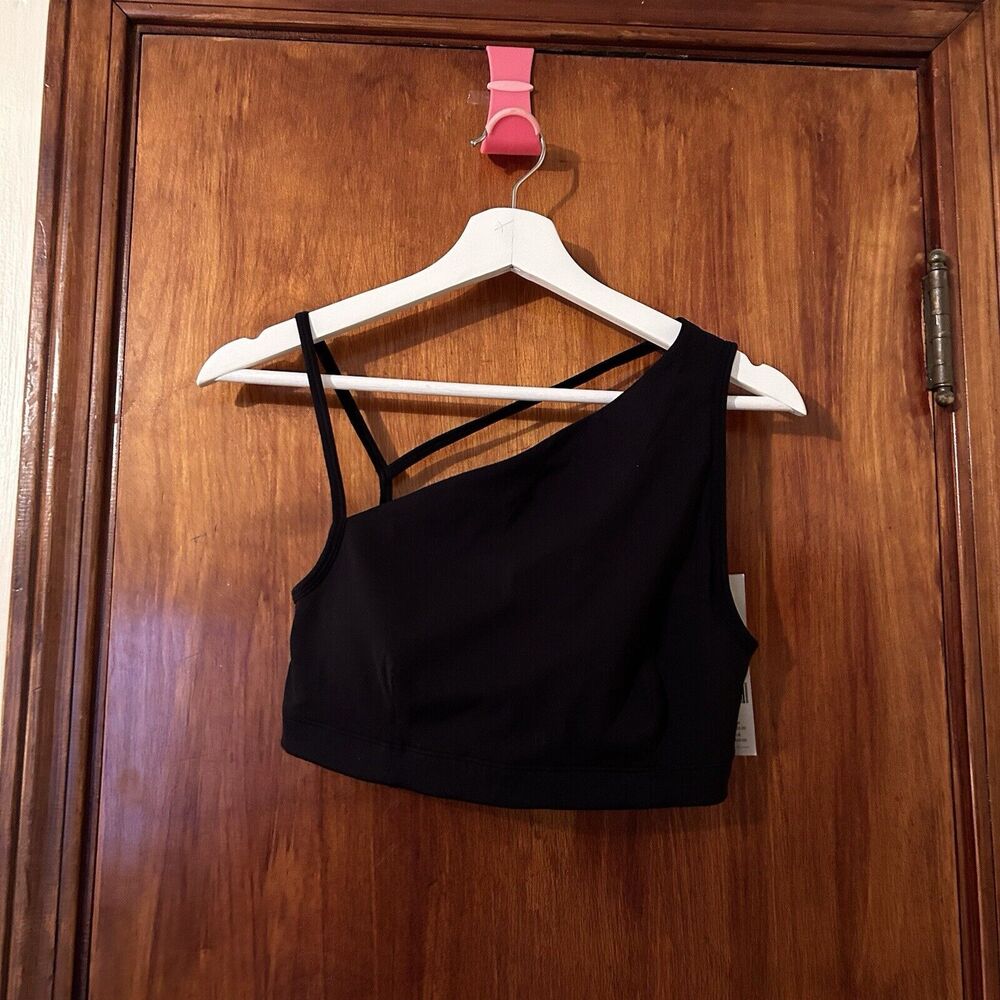 Sweaty Betty Sports Bra Black Asymmetric Sculpt Women's Medium One Shoulder NWT - Picture 3 of 11